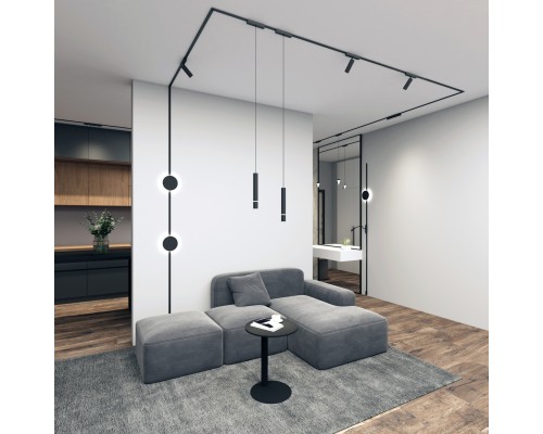 DK5345-BK Светильник для трека Air, серия Hang 4000 со светодиодом, ?35*257мм, 48V DC, 5W, RA?95, 24°, 4000K, IP20, черный, алюминий