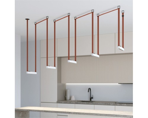 DK5571-WB Cветильник для трека-ремня Belty, серия Grill, со светодиодом, L323*W40*H45мм, 48V DC, 12W, RA90, 24°, 3000K, IP20, белый с черным, алюминий