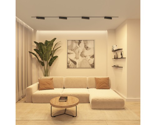 DK6434-BK Поворотный однофазный трековый светильник EDDER со светодиодом L273mm 220V 20W 30° 3000K IP20 черный алюминий