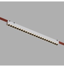 DK5573-WB Cветильник для трека-ремня Belty, серия Grill, со светодиодом, L642*W40*H45мм, 48V DC, 24W, RA90, 24°, 3000K, IP20, белый с черным, алюминий