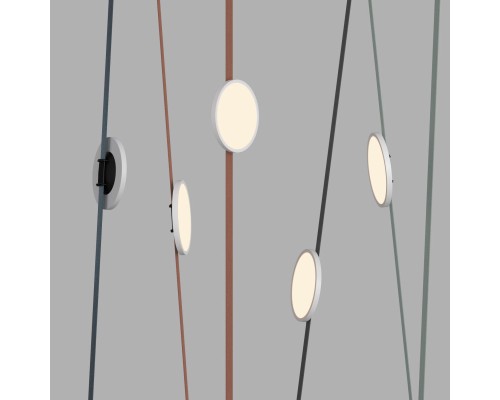 DK5567-WH+BK Cветильник для трека-ремня Belty, серия Flow, со светодиодом, D168*H29.5мм, 48V DC, 10W, RA90, 120°, 3000K, IP20, белый с черным, алюминий