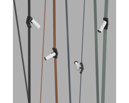 DK5546-BW+BK Поворотный светильник для трека-ремня Belty, серия Spot, со светодиодом, D35*L126.5мм, 48V DC, 7W, RA90, 30°, 4000K, IP20, белый с черным, алюминий