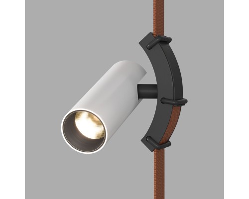 DK5547-BW+BK Поворотный светильник для трека-ремня Belty, серия Spot, со светодиодом, D35*L126.5мм, 48V DC, 7W, RA90, 30°, 3000K, IP20, белый с черным, алюминий
