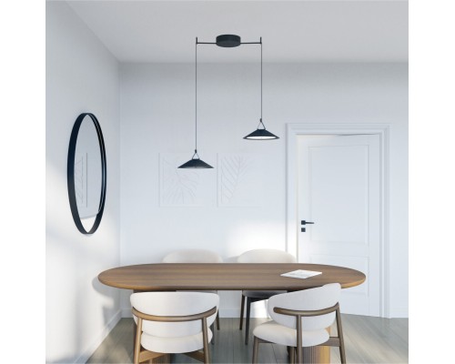 DK5565-BK Cветильник для трека-ремня Belty, серия Flow, со светодиодом, D300*H71мм, 48V DC, 20W, RA90, 120°, 3000K, IP20, черный, алюминий