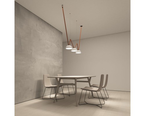 DK5560-WH+BK Cветильник для трека-ремня Belty, серия Flow, со светодиодом, D220*H117мм, 48V DC, 24W, RA90, 120°, 4000K, IP20, белый с черным, алюминий