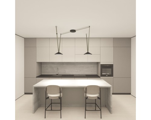 DK5564-BK Cветильник для трека-ремня Belty, серия Flow, со светодиодом, D300*H71мм, 48V DC, 20W, RA90, 120°, 4000K, IP20, черный, алюминий