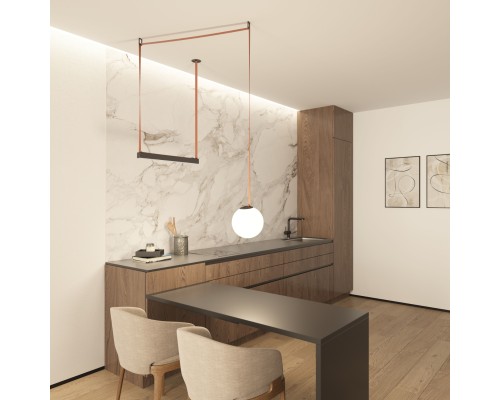 DK5576-BK Cветильник для трека-ремня Belty, серия Linear, со светодиодом, L642*W40*H45мм, 48V DC, 24W, RA90, 120°, 4000K, IP20, черный, алюминий