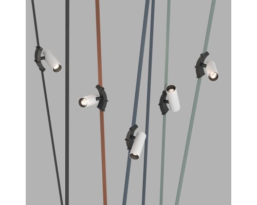 DK5547-BW+BK Поворотный светильник для трека-ремня Belty, серия Spot, со светодиодом, D35*L126.5мм, 48V DC, 7W, RA90, 30°, 3000K, IP20, белый с черным, алюминий