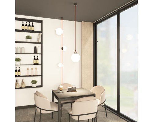 DK5555-BK Cветильник для трека-ремня Belty, серия Orb, со светодиодом, D230*H236мм, 48V DC, 15W, RA90, 120°, 3000K, IP20, черный, акрил