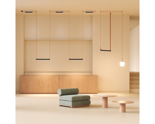 DK5676-BK Cветильник для трека-ремня Belty Smart, серия Linear, со светодиодом, L642*W40*H45мм, 48V DC, 24W, RA90, 120°, 2700-6500K, IP20, черный, алюминий