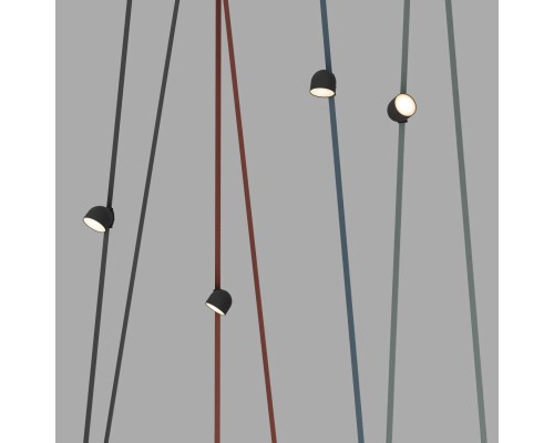 DK5543-BK Поворотный светильник для трека-ремня Belty, серия Spot, со светодиодом, D100*H107мм, 48V DC, 12W, RA90, 120°, 3000K, IP20, черный, алюминий