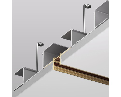 Трек SHINE HIDE для ГКЛ 12,5мм, 2м, 48В DC, IP20, сатинированная латунь, алюминий