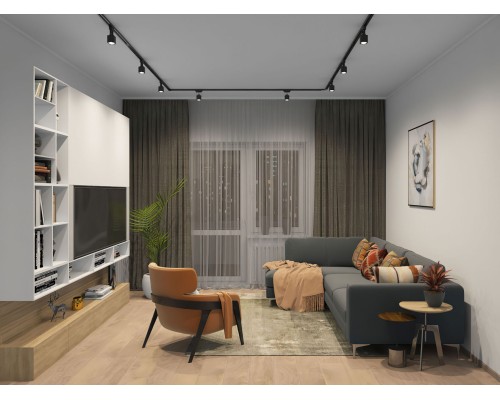 TR1001-BK Шинопровод однофазный, 1 м, черный, заглушки в комплекте