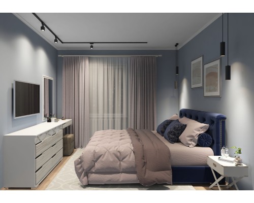 TR1002-BK Шинопровод однофазный, 2 м, черный, заглушки в комплекте