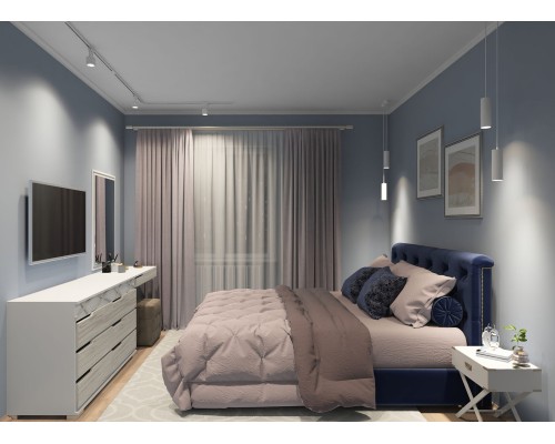 TR1001-WH/1 Шинопровод однофазный, 1 м (трек 922 мм + подвод питания 74 мм + заглушка 4 мм), белый, заглушка и подвод питания в комплекте