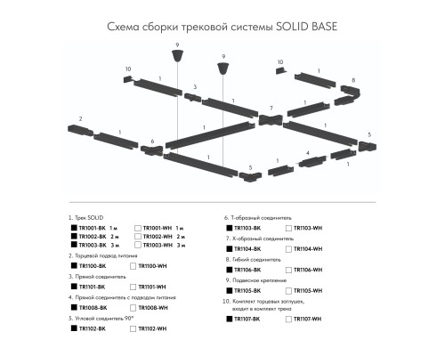 TR1002-WH/1 Шинопровод однофазный, 2 м (трек 1922 мм + подвод питания 74 мм + заглушка 4 мм), белый, заглушка и подвод питания в комплекте