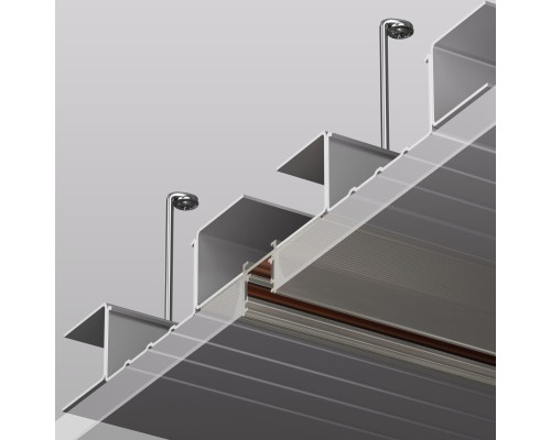 Трек SHINE HIDE для ГКЛ 12,5мм, 2м, 48В DC, IP20, цвет темный никель, алюминий