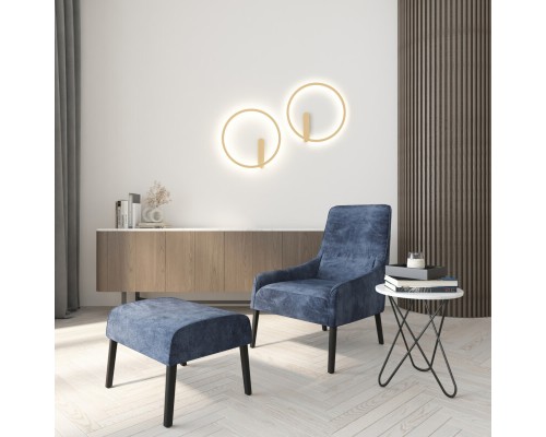 DK5035-SG Бра ROUND со светодиодом, IP20, 24W, 3000/4000/6500K, матовое золото, алюминий