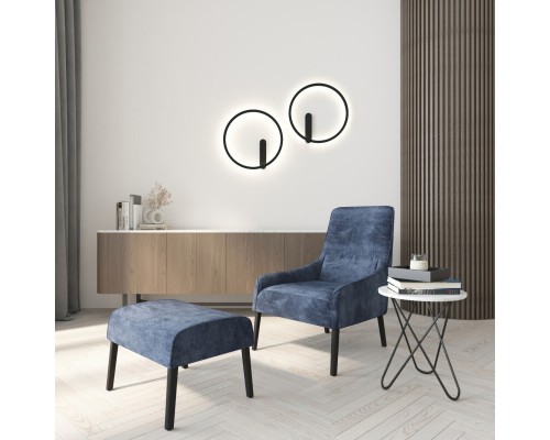 DK5035-BK Бра ROUND со светодиодом, IP20, 24W, 3000/4000/6500K, черный, алюминий