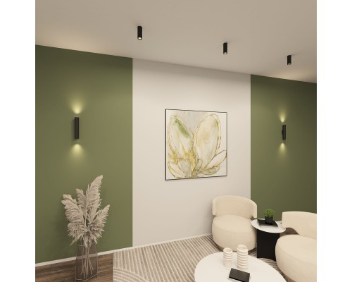 DK5022-BK Настенный светильник, IP20, до 15 Вт, LED, 2xGU10, черный, алюминий