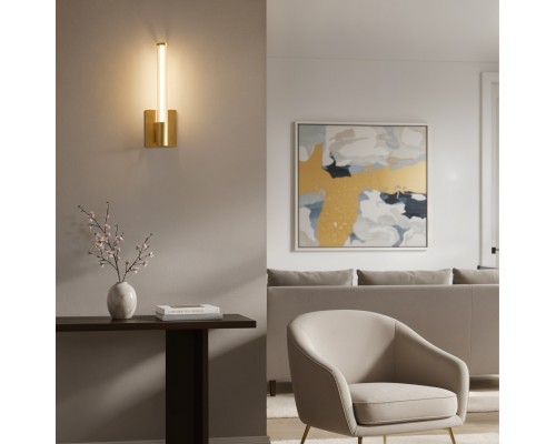 Светильник настенный AURA, 9 Вт, 3000К, 105?73x400 мм, алюминий+стекло, бронза