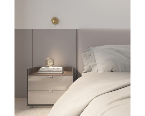 DK5072-SB Бра SHINE WALL со светодиодом, D104*H68, IP20, 3000К, 3W, RA?90, сатинированная латунь, алюминий