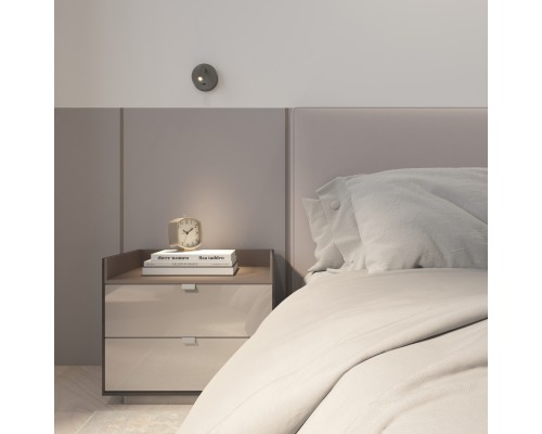 DK5072-DN Бра SHINE WALL со светодиодом, D104*H68, IP20, 3000К, 3W, RA?90, темный никель, алюминий