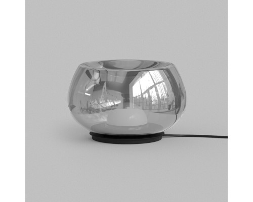 Настольная лампа FLOA, 8 Вт, 3000К, ?220 мм, металл, стекло, черный, дымчатый серый