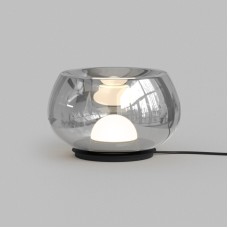 Настольная лампа FLOA, 8 Вт, 3000К, ?220 мм, металл, стекло, черный, дымчатый серый