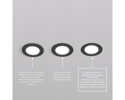 DK3101-BK Встраиваемый влагозащищенный светильник, IP65, до 10 Вт, LED, GU5,3, черный