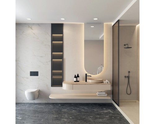 Встраиваемый влагозащищенный светильник TRIM, 18 Вт LED 3000-4000-6500K, IP44, алюминий, акрил