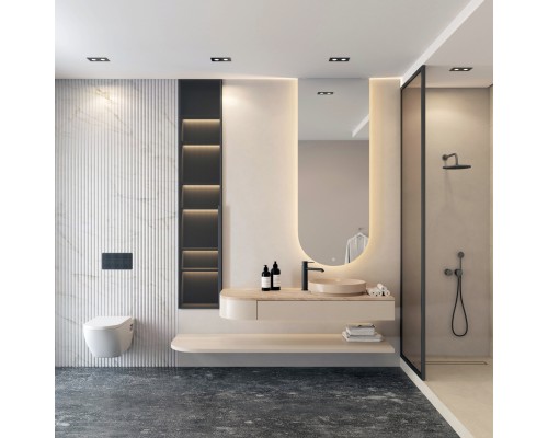 Встраиваемый влагозащищенный светильник PORT, 2?15 Вт макс., LED, GU5.3, IP65, корпус из полимера, цвет чёрный