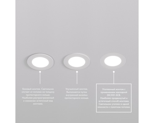 DK3101-WH Встраиваемый влагозащищенный светильник, IP65, до 10 Вт, LED, GU5,3, белый
