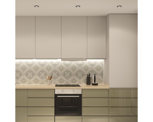 DK3012-BK Встраиваемый светильник влагозащ., IP 44, 50 Вт, GU10, черный, алюминий