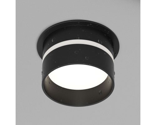 DK2404-BK Встраиваемый светильник влагозащ., IP 44, до 15 Вт, GU10, черный, алюминий