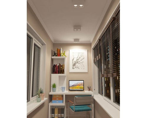 DK3085-WH Светильник накладной IP 20, 10 Вт, GU5.3, LED, белый/белый, пластик