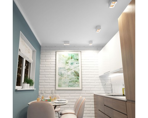 DK3085-WH+BR Светильник накладной IP 20, 10 Вт, GU5.3, LED, белый/бронзовый, пластик