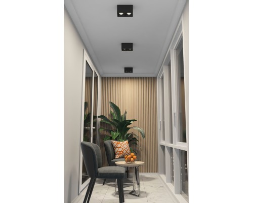 DK3085-BK+CH Светильник накладной IP 20, 10 Вт, GU5.3, LED, черный/хром, пластик