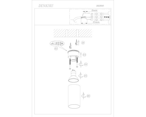 DK2008-BK Светильник накладной IP 20, 50 Вт, GU10, черный, алюминий