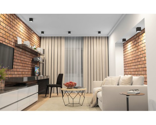 DK3080-BW+BK Светильник накладной IP 20, 10 Вт, GU5.3, LED, черно-белый/черный, пластик