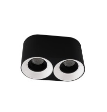 DK3096-BW+BK Светильник накладной IP 20, 10 Вт, GU5.3, LED, черно-белый/черный, пластик