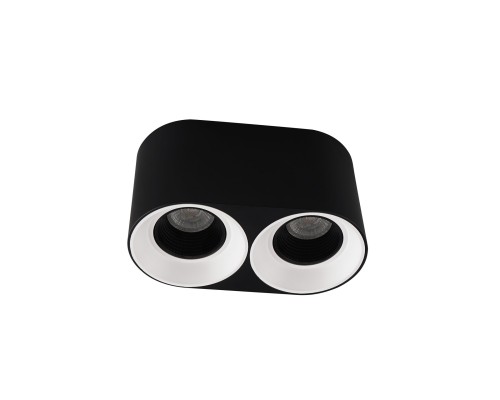 DK3096-BW+BK Светильник накладной IP 20, 10 Вт, GU5.3, LED, черно-белый/черный, пластик