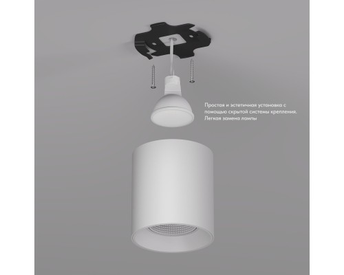 DK3090-WH Светильник накладной IP 20, 10 Вт, GU5.3, LED, белый/белый, пластик