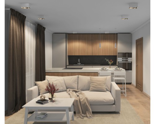 DK3035-WB Светильник накладной IP 20, 10 Вт, GU5.3, LED, белый/черный, пластик