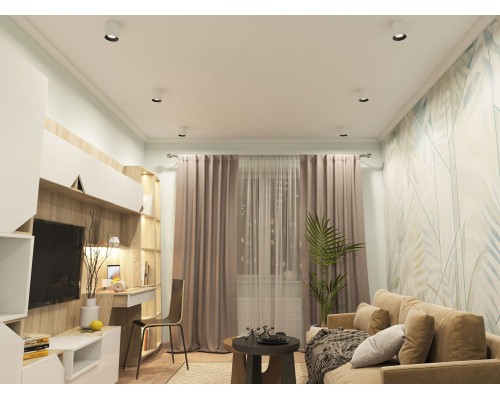 DK3090-WB+WH Светильник накладной IP 20, 10 Вт, GU5.3, LED, бело-черный/белый, пластик