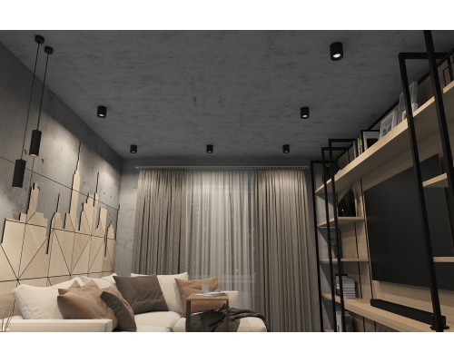 DK3090-BK+CH Светильник накладной IP 20, 10 Вт, GU5.3, LED, черный/хром, пластик