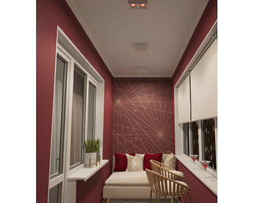 DK3085-WH+RD Светильник накладной IP 20, 10 Вт, GU5.3, LED, белый/красный, пластик