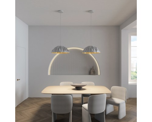 Светильник подвесной ORIGAMI, 20 Вт, 3000К, ?560x1500 мм, металл+акрил, белый + матовое золото