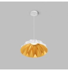 Светильник подвесной ORIGAMI, 20 Вт, 3000К, ?560x1500 мм, металл+акрил, белый + матовое золото
