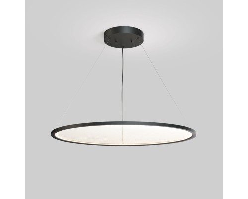 Подвесной светильник горизонтальный VEIL, 80 Вт, ?1000?В1500 мм, LED 2700-6000K, IP20, пульт Д/У (в комплекте), черный, алюминий, акрил